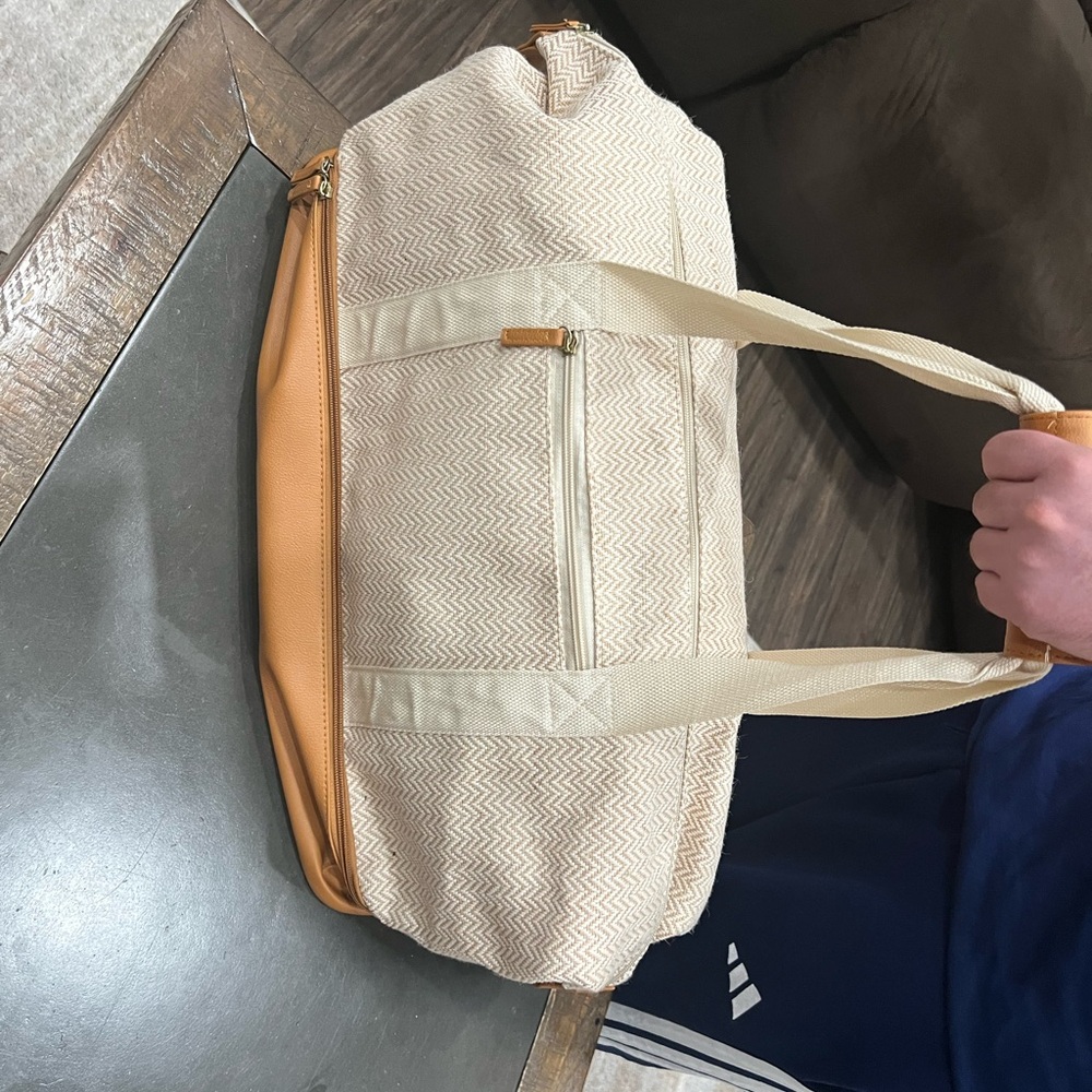 Stylish Cream and Tan Men's Bag